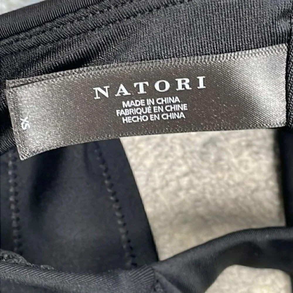 New Natori Impulse Racerback V Back Sports Bra Black Unpadded Athleisure XS